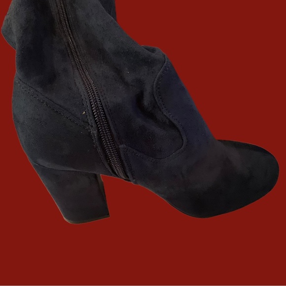 Carlos Santana Velvet Thigh High Navy Boot - Picture 12 of 16